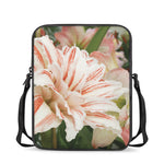 White And Pink Amaryllis Print Rectangular Crossbody Bag