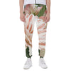 White And Pink Amaryllis Print Scuba Joggers