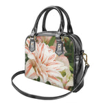 White And Pink Amaryllis Print Shoulder Handbag