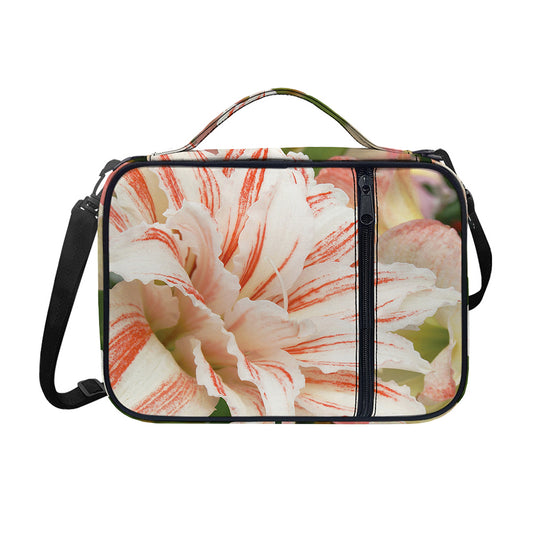 White And Pink Amaryllis Print Shoulder Strap Bible Bag