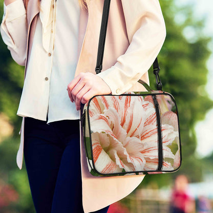White And Pink Amaryllis Print Shoulder Strap Bible Bag