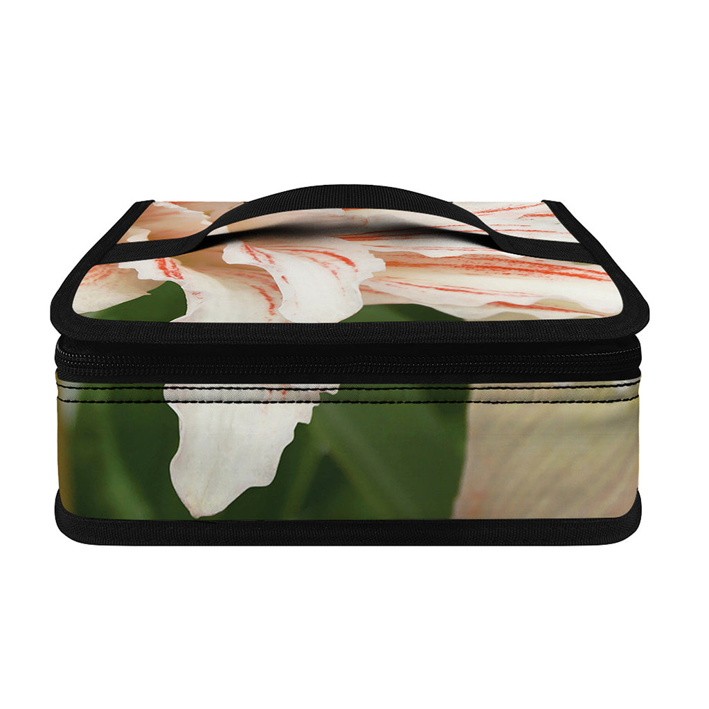 White And Pink Amaryllis Print Small Lunch Bag