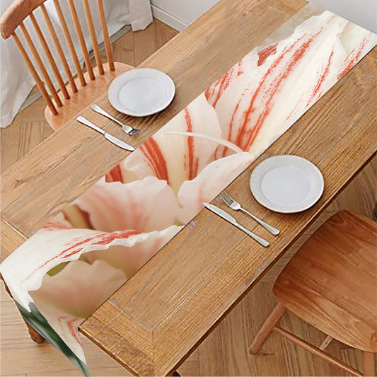 White And Pink Amaryllis Print Table Runner