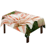 White And Pink Amaryllis Print Tablecloth