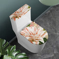 White And Pink Amaryllis Print Toilet Lid And Tank Cover Set