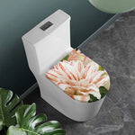 White And Pink Amaryllis Print Toilet Lid Cover
