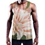 White And Pink Amaryllis Print Training Tank Top