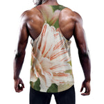 White And Pink Amaryllis Print Training Tank Top