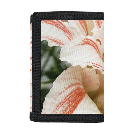 White And Pink Amaryllis Print Trifold Wallet
