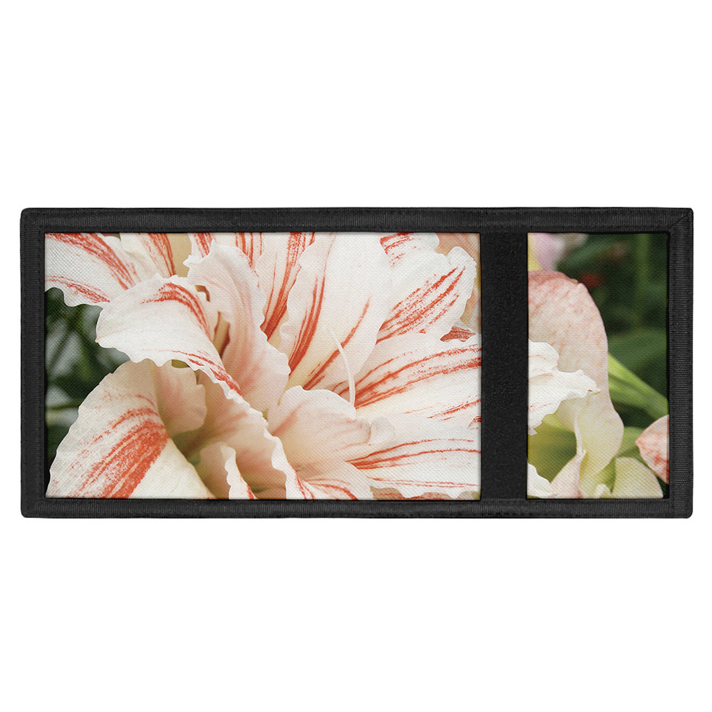 White And Pink Amaryllis Print Trifold Wallet