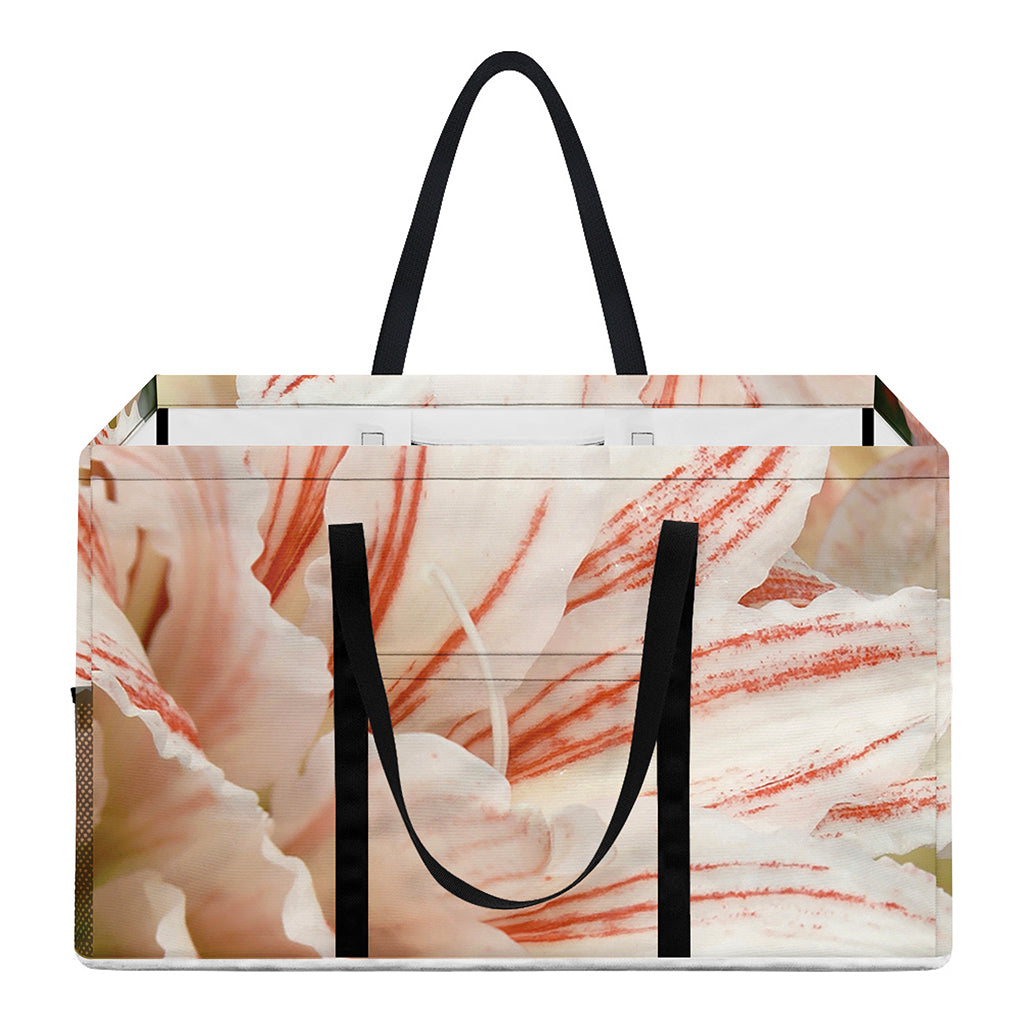 White And Pink Amaryllis Print Utility Tote Bag