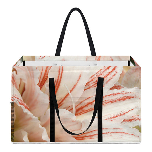 White And Pink Amaryllis Print Utility Tote Bag