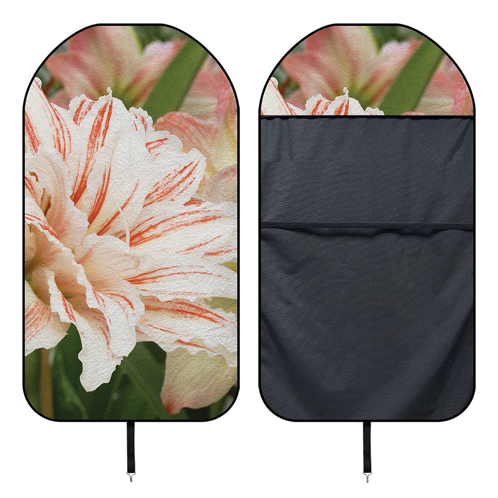 White And Pink Amaryllis Print Waterproof Car Seat Cover