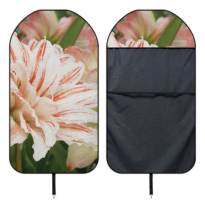 White And Pink Amaryllis Print Waterproof Car Seat Cover