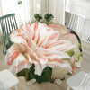 White And Pink Amaryllis Print Waterproof Round Tablecloth