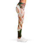 White And Pink Amaryllis Print Women's Leggings
