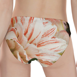 White And Pink Amaryllis Print Women's Panties