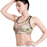 White And Pink Amaryllis Print Women's Sports Bra