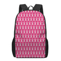 White And Pink Breast Cancer Print 17 Inch Backpack