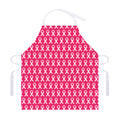White And Pink Breast Cancer Print Adjustable Apron