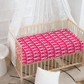 White And Pink Breast Cancer Print Baby Crib Sheet