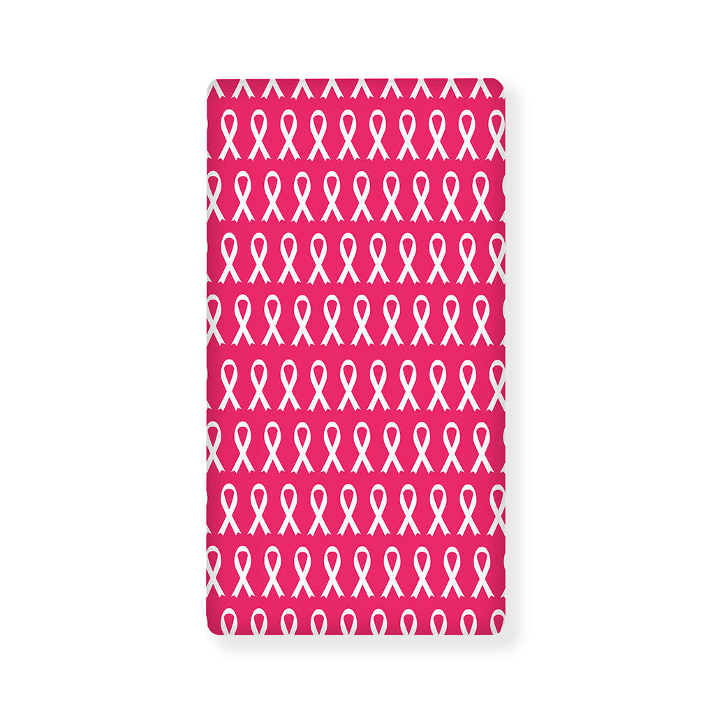 White And Pink Breast Cancer Print Baby Crib Sheet