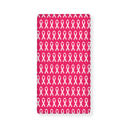 White And Pink Breast Cancer Print Baby Crib Sheet