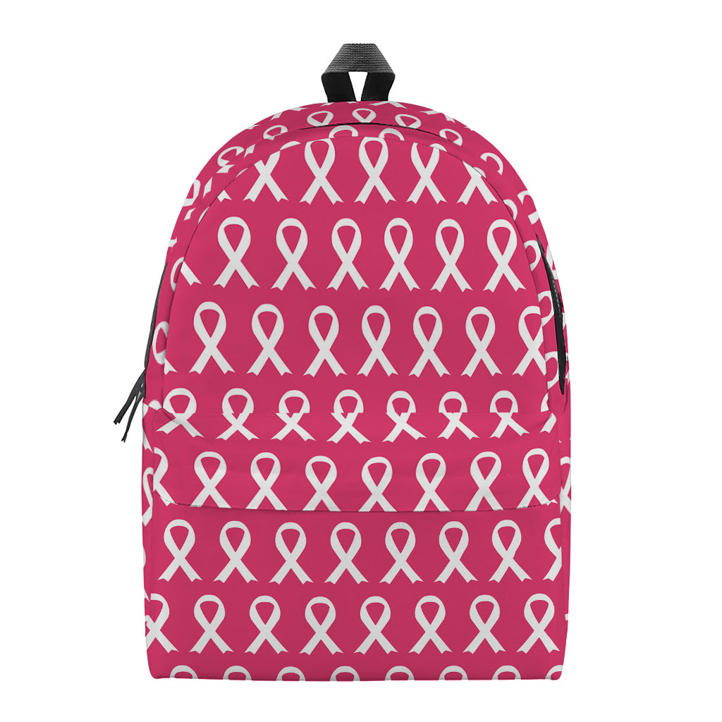White And Pink Breast Cancer Print Backpack