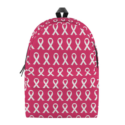 White And Pink Breast Cancer Print Backpack