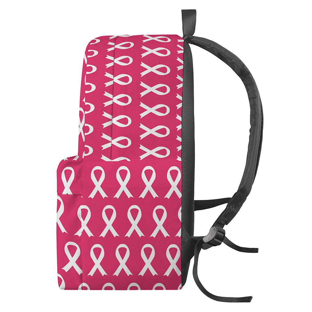 White And Pink Breast Cancer Print Backpack