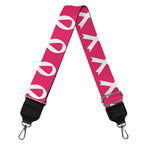 White And Pink Breast Cancer Print Bag Strap