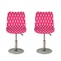 White And Pink Breast Cancer Print Bar Stool Covers