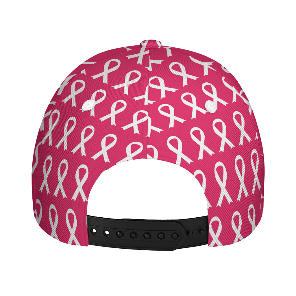 White And Pink Breast Cancer Print Baseball Cap