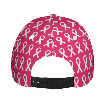 White And Pink Breast Cancer Print Baseball Cap