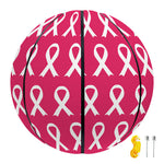 White And Pink Breast Cancer Print Basketball