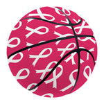 White And Pink Breast Cancer Print Basketball