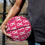 White And Pink Breast Cancer Print Basketball