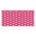 White And Pink Breast Cancer Print Beach Towel