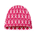 White And Pink Breast Cancer Print Beanie