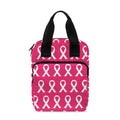 White And Pink Breast Cancer Print Bible Tote Bag