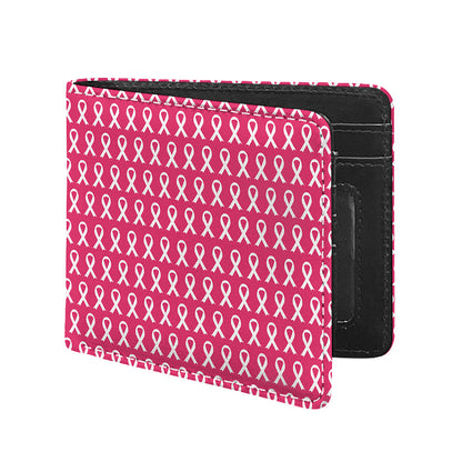 White And Pink Breast Cancer Print Bifold Wallet