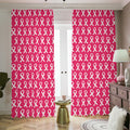 White And Pink Breast Cancer Print Dimout Pencil Pleat Curtains