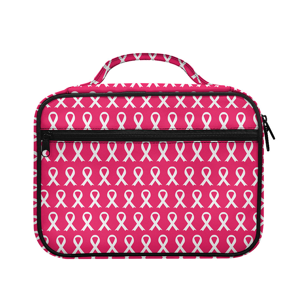 White And Pink Breast Cancer Print Briefcase Bible Bag