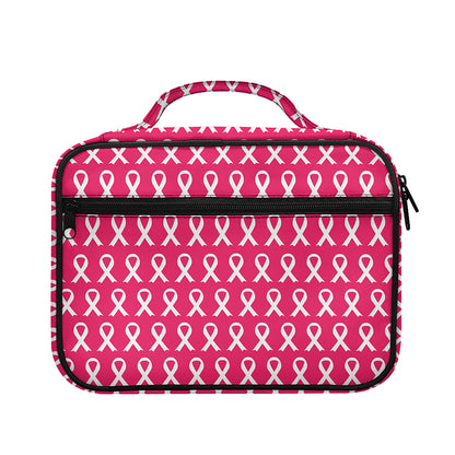 White And Pink Breast Cancer Print Briefcase Bible Bag