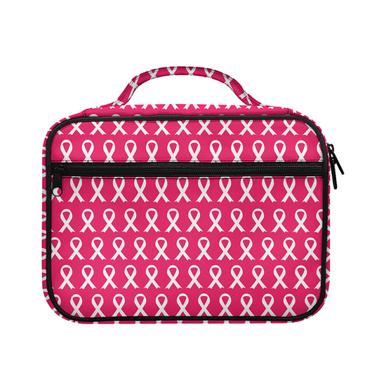White And Pink Breast Cancer Print Briefcase Bible Bag