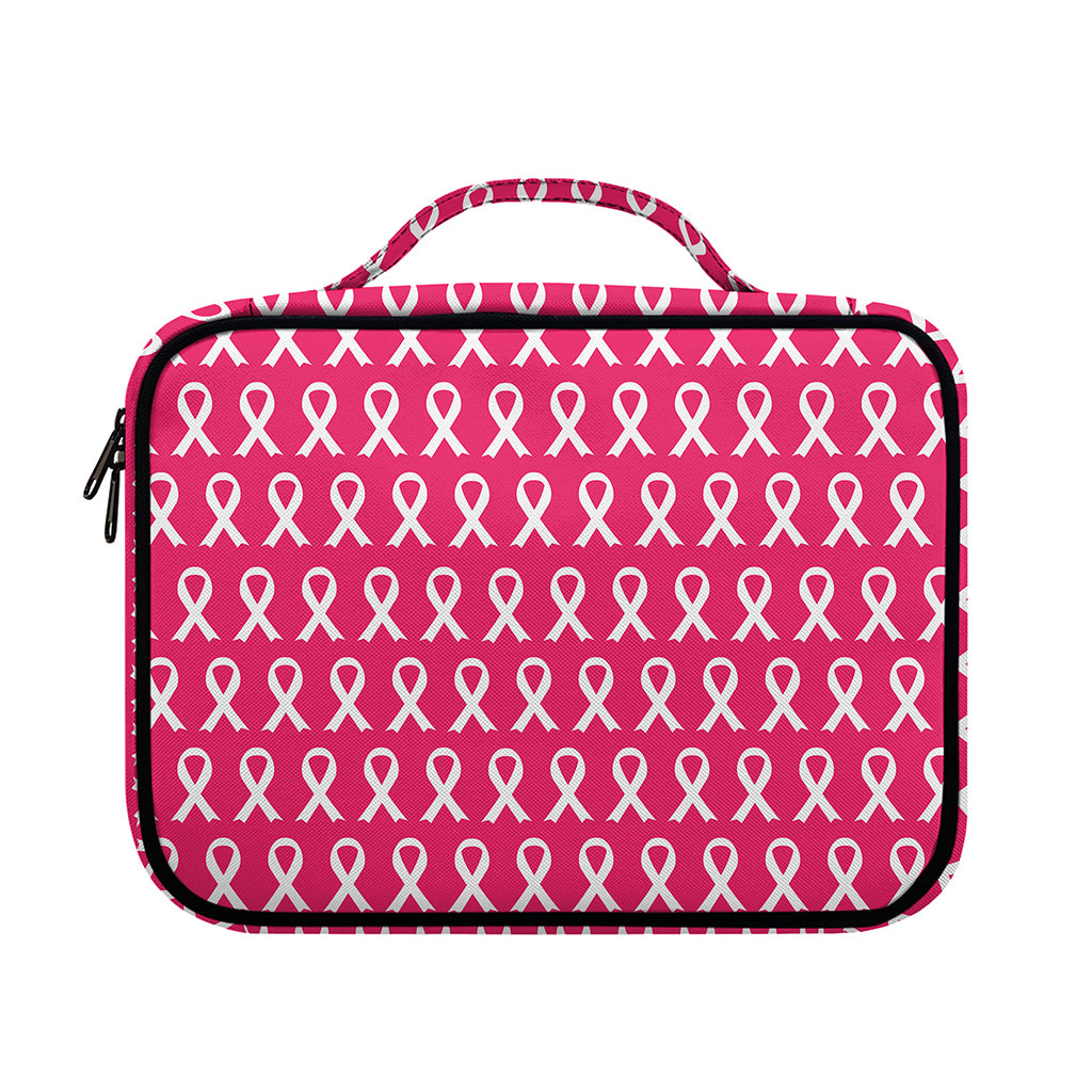 White And Pink Breast Cancer Print Briefcase Bible Bag