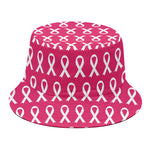 White And Pink Breast Cancer Print Bucket Hat
