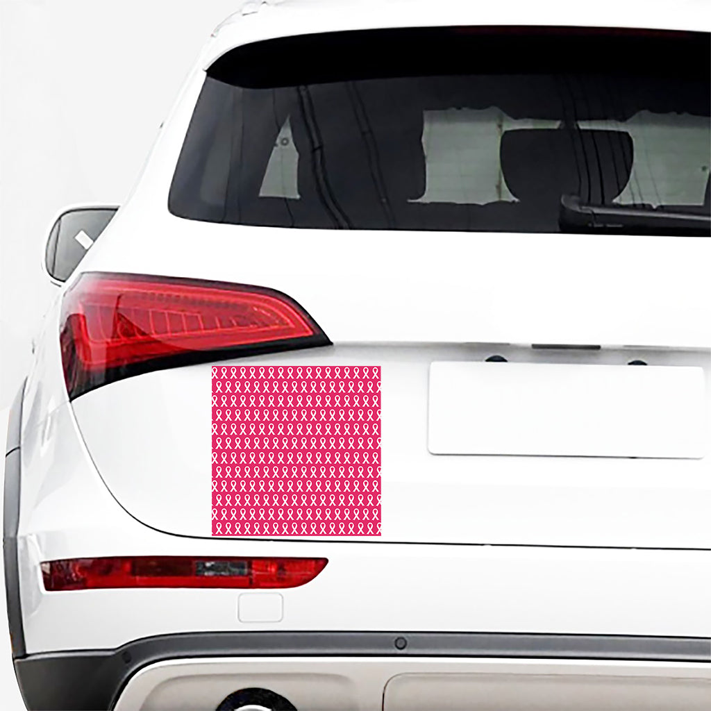 White And Pink Breast Cancer Print Car Sticker