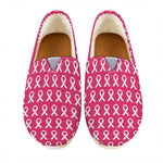 White And Pink Breast Cancer Print Casual Shoes