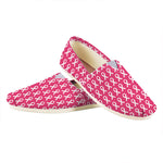 White And Pink Breast Cancer Print Casual Shoes